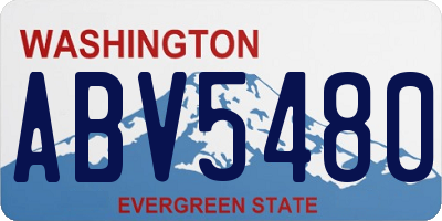 WA license plate ABV5480