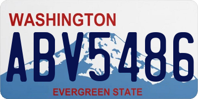 WA license plate ABV5486