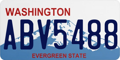 WA license plate ABV5488