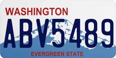 WA license plate ABV5489