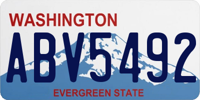 WA license plate ABV5492