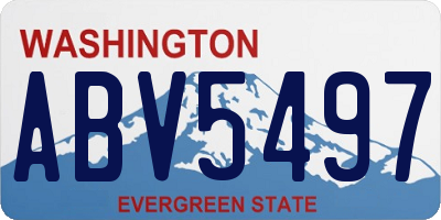 WA license plate ABV5497