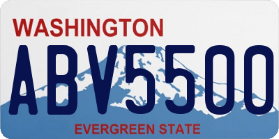 WA license plate ABV5500