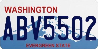 WA license plate ABV5502