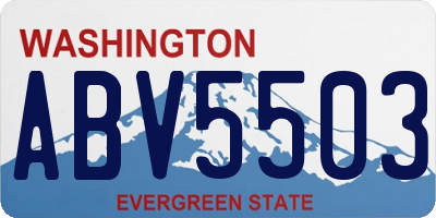 WA license plate ABV5503