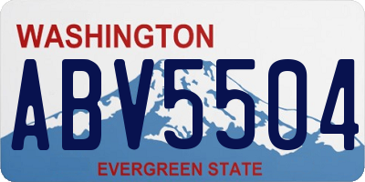 WA license plate ABV5504