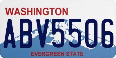 WA license plate ABV5506
