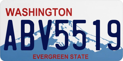 WA license plate ABV5519