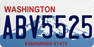 WA license plate ABV5525