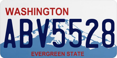 WA license plate ABV5528