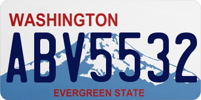 WA license plate ABV5532