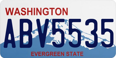 WA license plate ABV5535