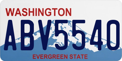 WA license plate ABV5540
