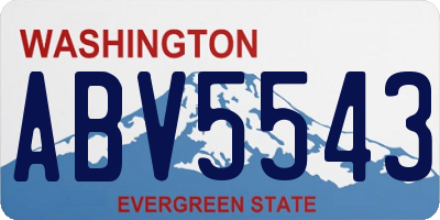 WA license plate ABV5543