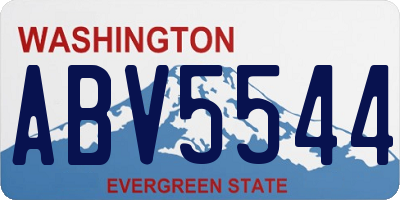 WA license plate ABV5544