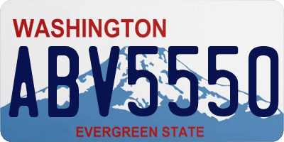 WA license plate ABV5550