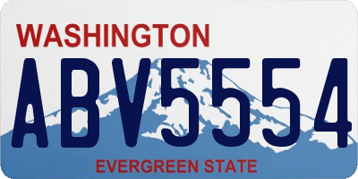 WA license plate ABV5554