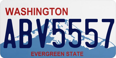 WA license plate ABV5557