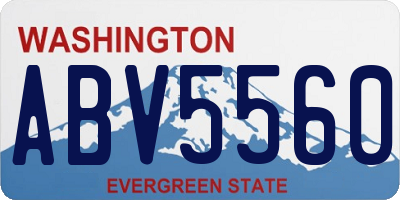 WA license plate ABV5560