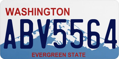 WA license plate ABV5564