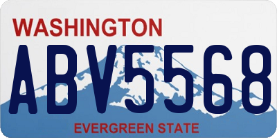WA license plate ABV5568