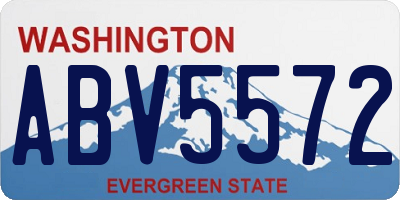 WA license plate ABV5572