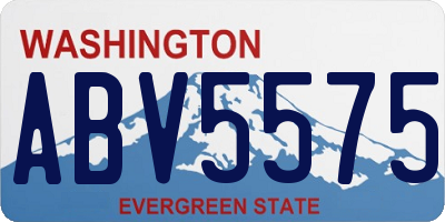 WA license plate ABV5575