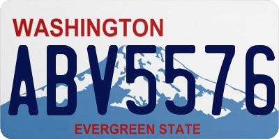 WA license plate ABV5576
