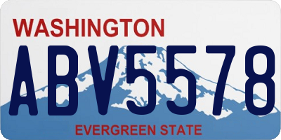 WA license plate ABV5578