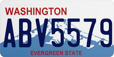 WA license plate ABV5579