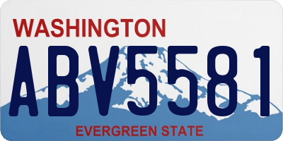 WA license plate ABV5581