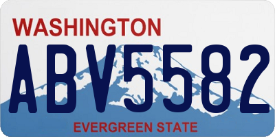 WA license plate ABV5582