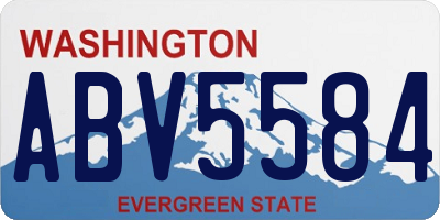 WA license plate ABV5584