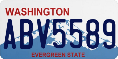 WA license plate ABV5589