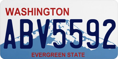 WA license plate ABV5592