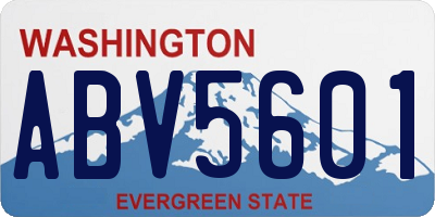 WA license plate ABV5601