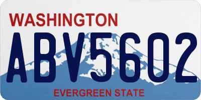 WA license plate ABV5602