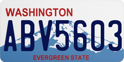 WA license plate ABV5603