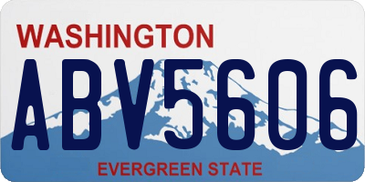 WA license plate ABV5606