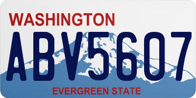 WA license plate ABV5607