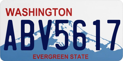 WA license plate ABV5617