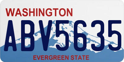 WA license plate ABV5635