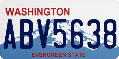 WA license plate ABV5638