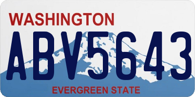 WA license plate ABV5643