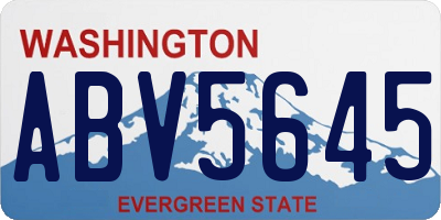 WA license plate ABV5645