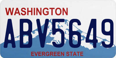 WA license plate ABV5649