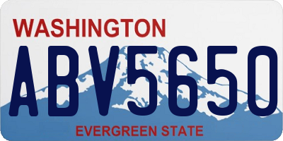 WA license plate ABV5650