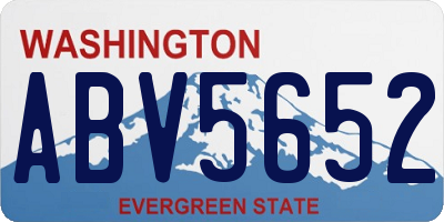 WA license plate ABV5652