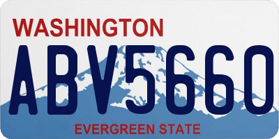 WA license plate ABV5660