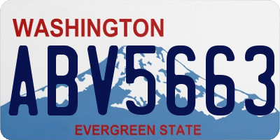 WA license plate ABV5663
